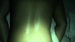 In this pov, you massage your wife's oiled body and cum on her hairy bush