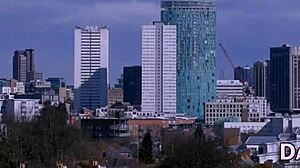 Euro babe rubs vag, gets facial cum in doggystyle!