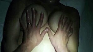 In this pov, you massage your wife's oiled body and cum on her hairy bush