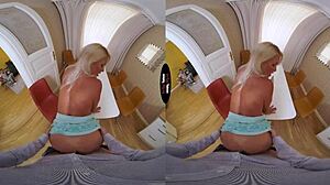 Virtual taboo celebration with blonde and brunette in pov handjob and blowjob 😈