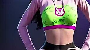 D.va performs fiery dance in overwatch 3d hentai cosplay uncensored