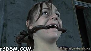 this charming gal has a huge smile today, enjoying bdsm with toys