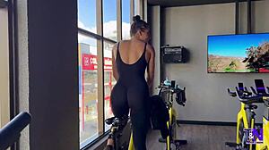 from gym to creampie, latina fitness babe gets fucked hard