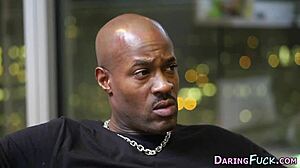 Euro babe rubs vag, gets facial cum in doggystyle!