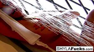 In this rare scene, sexy shyla stylez masturbates solo, showcasing her big tits and nude body