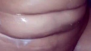 fat latina bride plays with toys in sexy shower masturbation