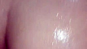 fat latina bride plays with toys in sexy shower masturbation