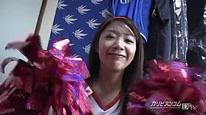 Cosplay date with cheerleader in asian japanese setting