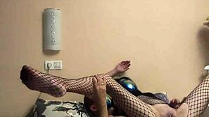 Skinny Milf Wife in Fishnet Bodysuit Rides and Takes Anal Deep Dick in Homemade Scene