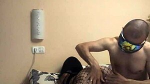 Skinny Milf Wife in Fishnet Bodysuit Rides and Takes Anal Deep Dick in Homemade Scene