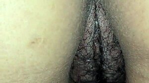 Latina milf couples indulge in bedroom play with toys and vibrators. Cum drips on ass