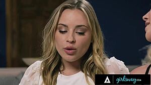 kendra sunderland's big tits bounce in hard rough threesome with sucking and rimjob