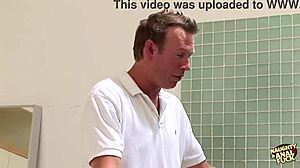 Cheating blonde engages in anal threesome with double penetration in the shower after argument