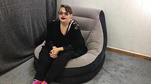 submissive kitten plays with vibrator close up