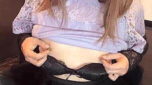 crossdressing shemale whispers 'fuck my ass quietly' in japanese video