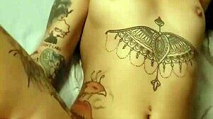 Pretty Brazilian MILF Evelyn Buarque gets fucked doggystyle in lingerie. She moans, Yes, suck my big tits!