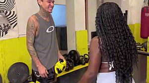 Trainer Fucks Pornstar in Gym, Tight Pussy Juicy