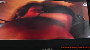 the beautiful babe enjoys doggystyle and riding with intense orgasms