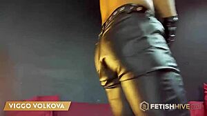 Viggo Volkova, That Hairy Stud, Gets Freaky With Leather Gloves In Close Up