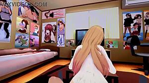 Watch Marin go crazy over this ugly guy's huge cock in a blowbang!