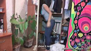 jealous gf lupe burnett jerks off during cuckold facial