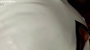 Preview: MILF in pantyhose and high heels with perfect tits and big ass giving blowjob with cum in mouth.