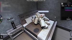 quietly bending her over for doggystyle on the bed