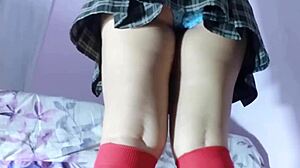 Real video of schoolgirl getting intimate in public outdoor setting