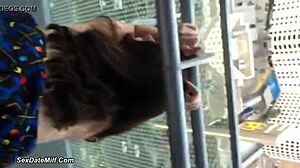 our quick balcony fun in my pac-man skirt