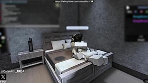 quietly bending her over for doggystyle on the bed