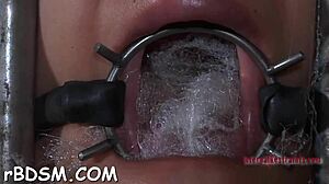 Brunette Slave Rides Sex-Toy In BDSM Session