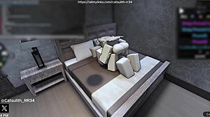 quietly bending her over for doggystyle on the bed