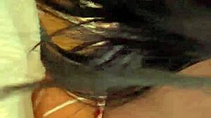 latina teen gets doggystyle at home while watching tiktok