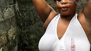 Her big natural tits drive me crazy, he moans