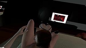 Group foursome with intense action