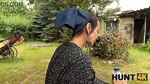 Hot brunette pov sex caught by family