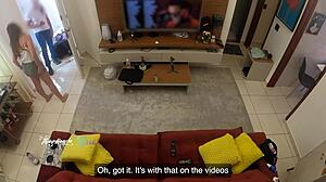 Hot Wife Thay Ksada Recognized by Delivery Man, Lets Him Suck Her on Living Room Sofa - English Subtitles - Teaser