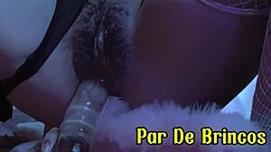 She plays with her pussy using anal plug