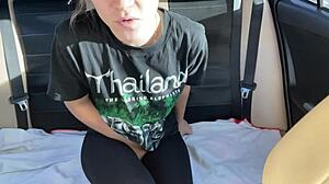 I squirted publicly in the backseat of someone else's car, feeling the intense orgasm outdoors.