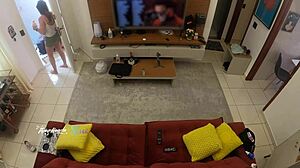 Hot Wife Thay Ksada Recognized by Delivery Man, Lets Him Suck Her on Living Room Sofa - English Subtitles - Teaser