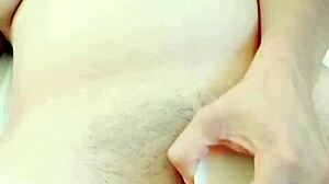 sabrosa masturbates with huge dildo and cums twice, you gotta see her milk