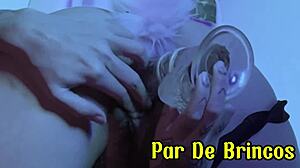 She plays with her pussy using anal plug