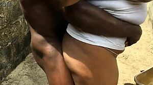 Dirty Bitch Gets Intensely Fucked While Doing Laundry Outside The Compound