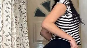 Watch This Latina Rip Her Clothes Off In A Hot Striptease Leak!