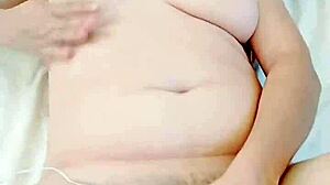 sabrosa masturbates with huge dildo and cums twice, you gotta see her milk