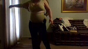 mommy does a naked workout showing her big natural tits
