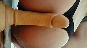 Latina Girl Masturbates With Big Dildo During Quarantine, Fucking Her Pussy Hardcore.