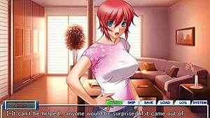 i'm playing ane to boin english part 8, and the asian girl's big tits are bouncing as she moans during sex.