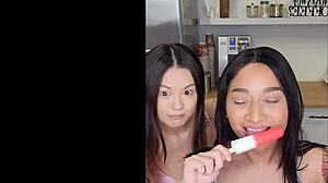 Avery Black and Lulu Chu Strip and Share Apollos Dick, Feeling Ecstatic Pleasure