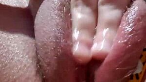 Close Up of Wet Solo Masturbation, Rubbing Clit and Cumming Hard